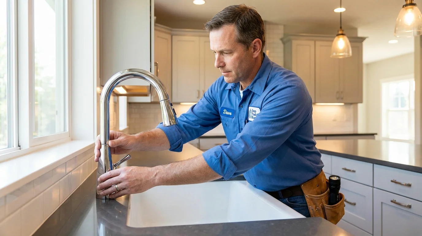 Kitchen faucet installation by Johns Plumbing LLC in Mounds